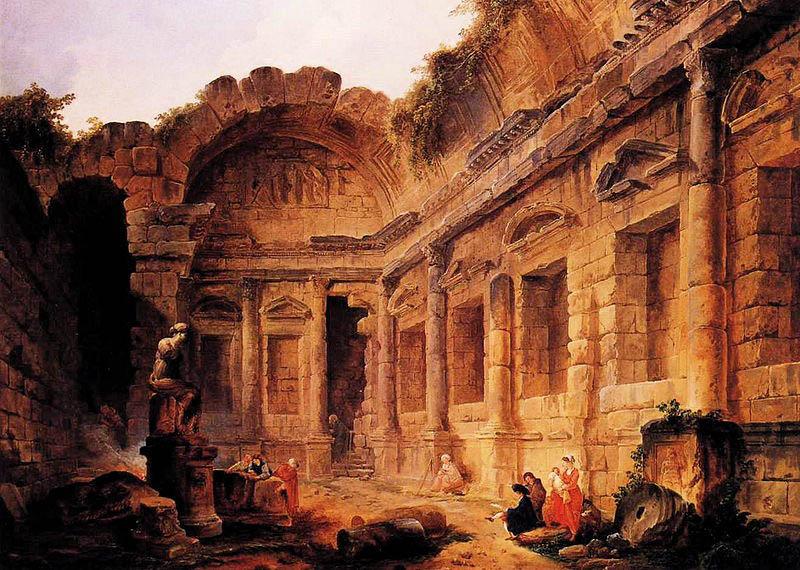 Hubert Robert Dimensions and material of painting china oil painting image